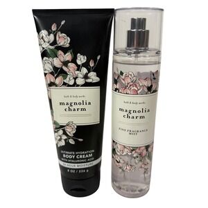 Bath & Body Works Magnolia Charm Body Cream and Fine Fragrance Mist Set 8oz